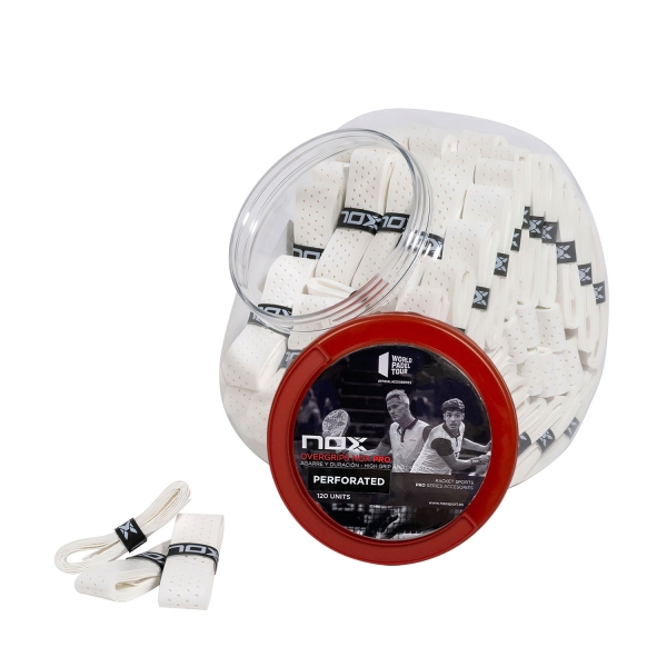 Accesorios Padel NOX Perforated Pro Sobregrips x 120  White OVPRO120PF