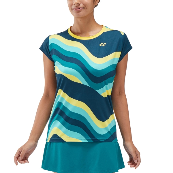Camisetas y Polos de Tenis Mujer Yonex Melbourne Camiseta  Indigo Marine TWL20755IM