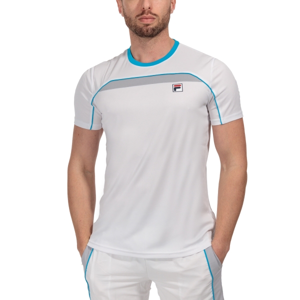 Men's Tennis Shirts Fila Asher TShirt  White/Silver Scone AOM2493070088