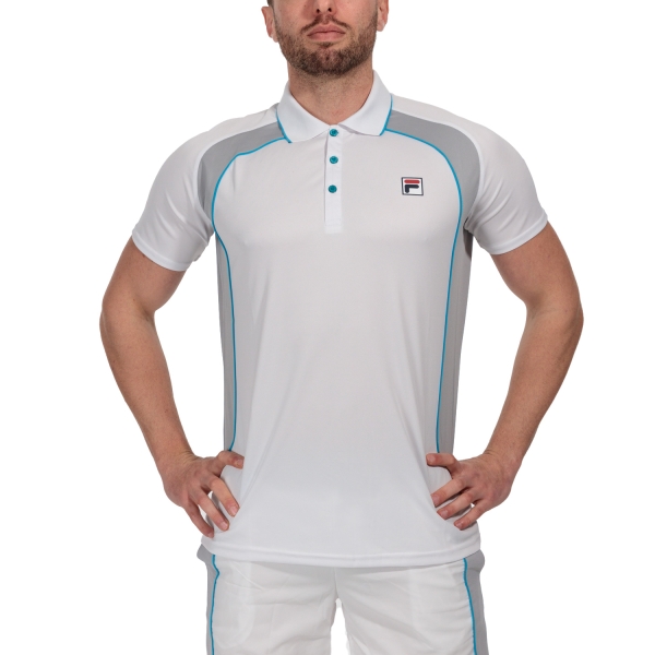 Men's Tennis Polo Fila Harrison Polo  White/Silver Scone AOM2492090088