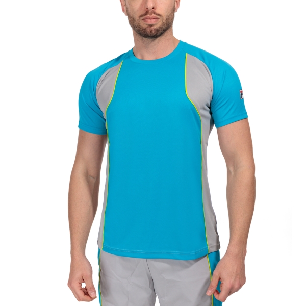 Men's Tennis Shirts Fila Hudson TShirt  Hawaiian Ocean/Silver Scone AOM2493064048