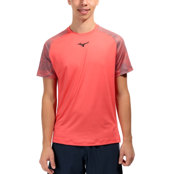 Camisetas de Tenis Hombre Mizuno Charge Shadow Camiseta  Radiant Red 62GAB00262