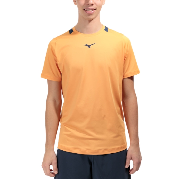 Men's Tennis Shirts Mizuno Logo TShirt  Carrot Curl 62GAA00154