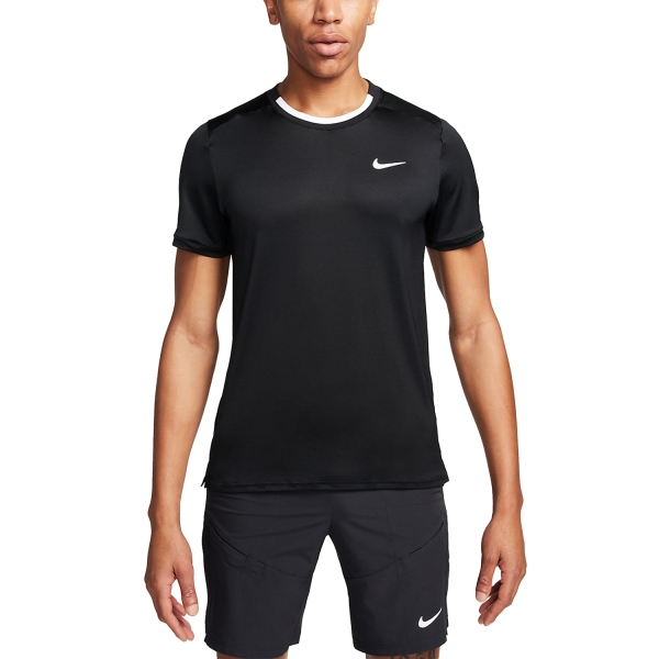 Camisetas de Tenis Hombre Nike Court DriFIT Advantage Camiseta  Black/White FD5320011