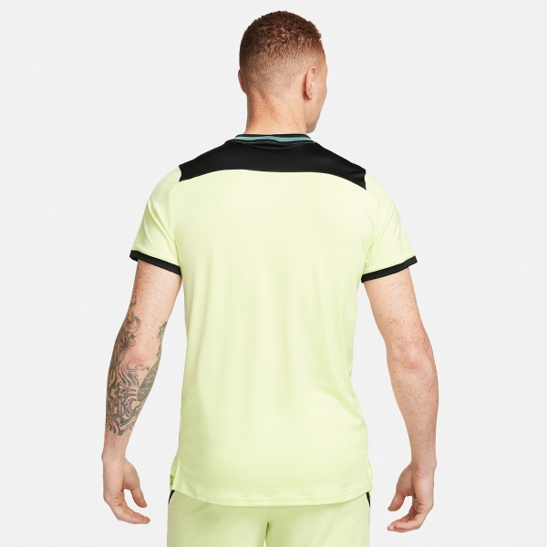 Nike Court Dri-FIT Advantage Maglietta - Light Lemon Twist/Black/Bicoastal/Black