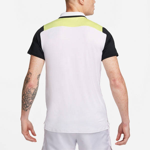 Nike Court Dri-FIT Advantage Polo - White/Light Lemon Twist/Black