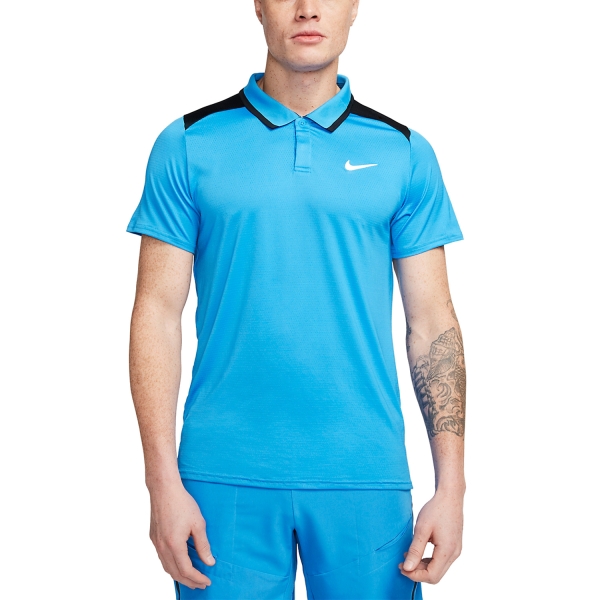 Polo Tennis Uomo Nike Court DriFIT Advantage Polo  Light Photo Blue/Black/White FD5317435