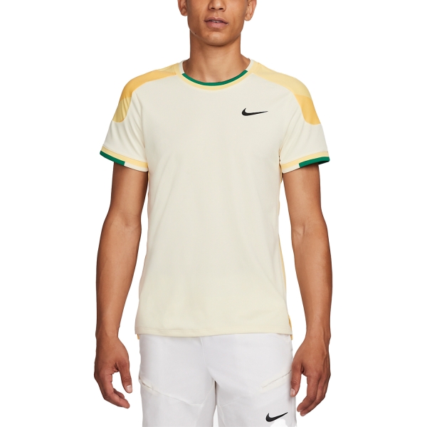 Maglietta Tennis Uomo Nike Court DriFIT Slam Maglietta  Coconut Milk/Soft Yellow/Black FD5195113