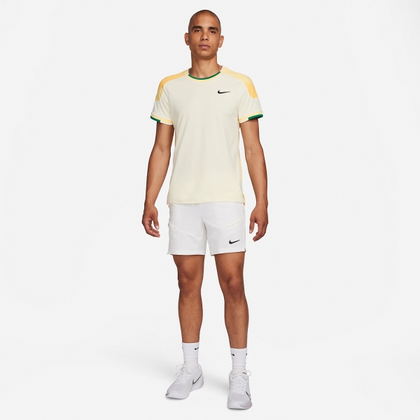 Nike Court Dri-FIT Slam Maglietta - Coconut Milk/Soft Yellow/Black