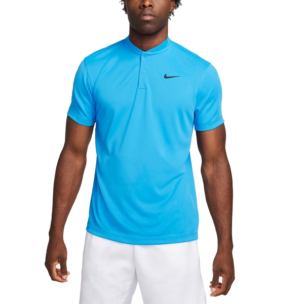 Polo Tenis Hombre Nike DriFIT Blade Solid Polo  Light Photo Blue/Black DJ4167435