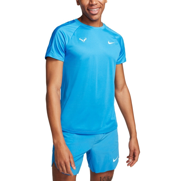 Camisetas de Tenis Hombre Nike Rafa Challenger Camiseta  Light Photo Blue/White DV2887435