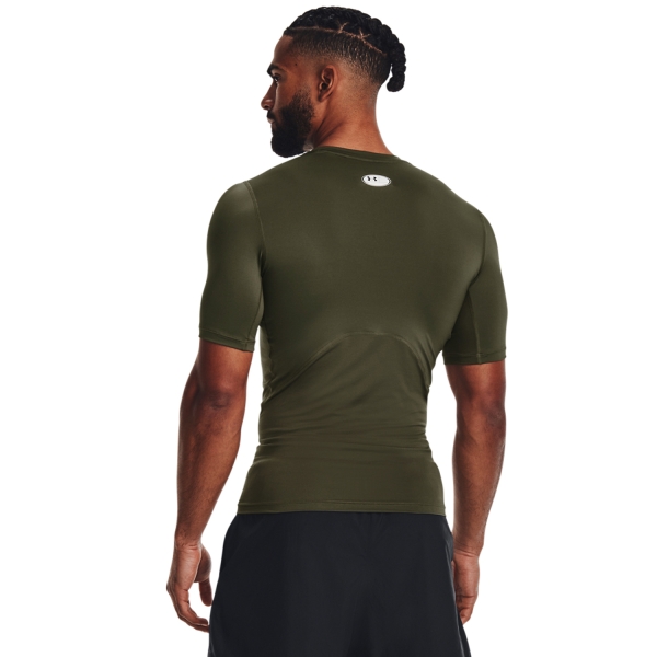 Under Armour HeatGear Compression Maglietta - Marine Od Green/White