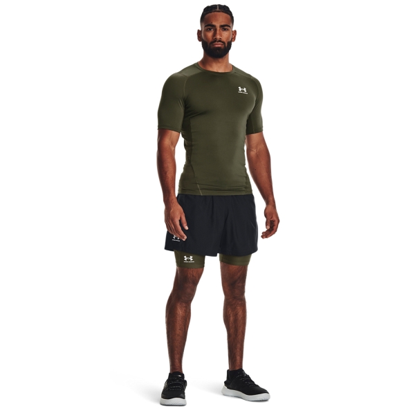 Under Armour HeatGear Compression Camiseta - Marine Od Green/White