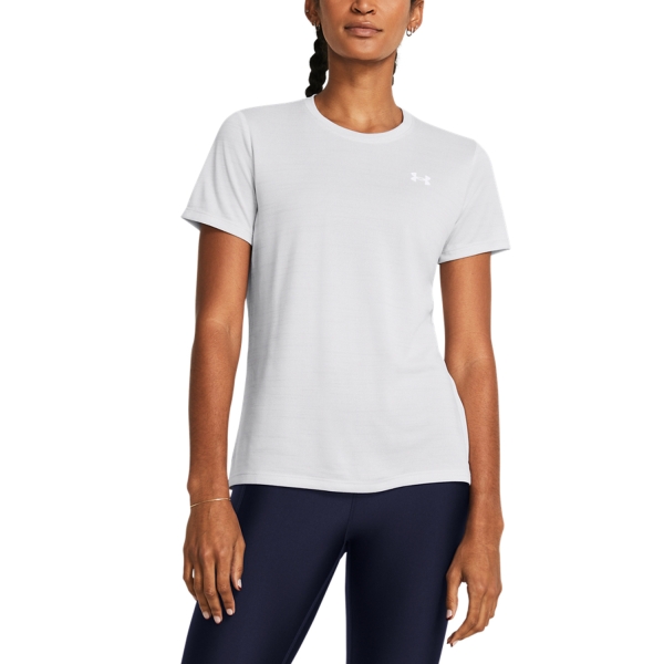 Magliette e Polo Tennis Donna Under Armour Tech Tiger Maglietta  Halo Gray/White 13842220014