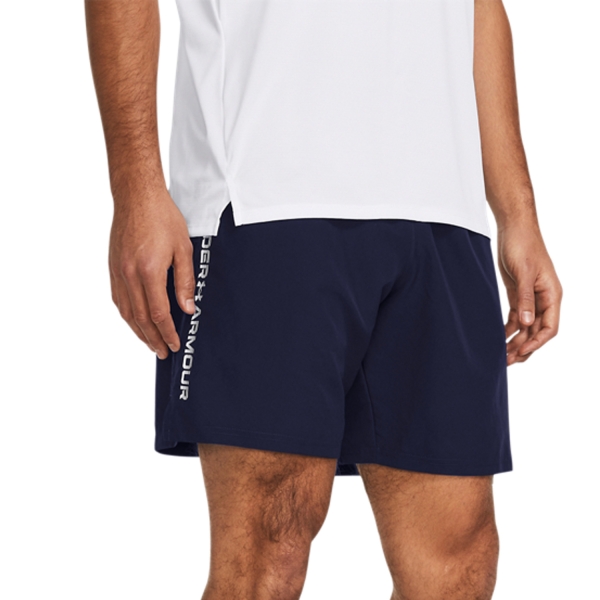 Men's Tennis Shorts Under Armour Woven Split 9in Shorts  Midnight Navy/White 13833560410