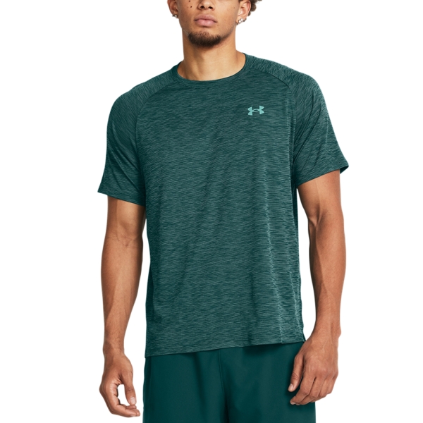 Men's Tennis Shirts Under Armour Textured TShirt  Hydro Teal/Radial Turquoise 13827960449