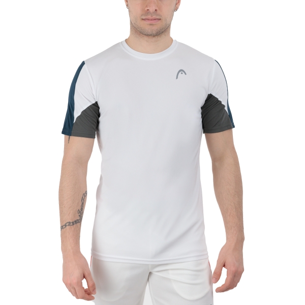 Maglietta Tennis Uomo Head Club 22 Tech Maglietta  White/Navy 811431WHNV