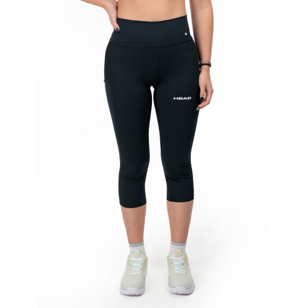 Women's Tennis Pants and Tights Head Power Pro 3/4 Tights  Black 814704BK