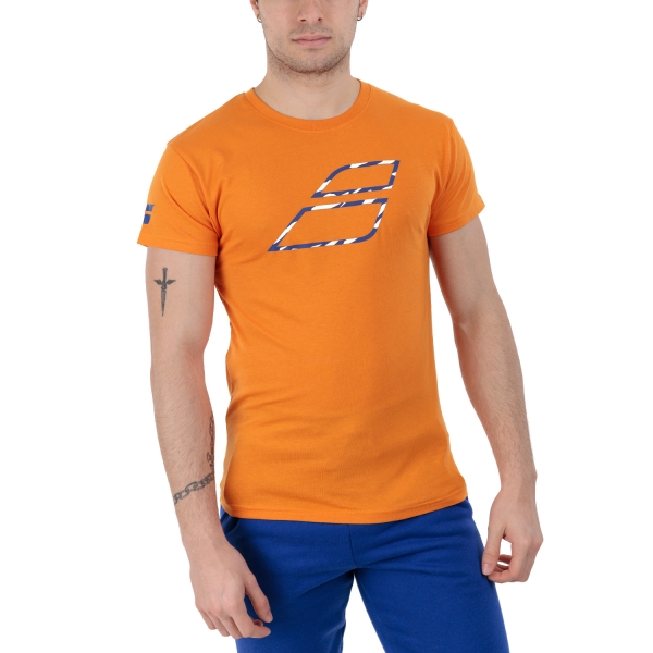 Men's Tennis Shirts Babolat Exercise Big Flag TShirt  Orange 4MS244426019