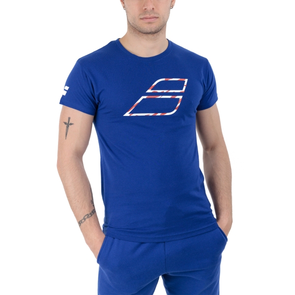 Men's Tennis Shirts Babolat Exercise Big Flag TShirt  Sodalite Blue 4MS244424118