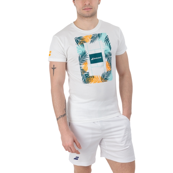 Camisetas de Tenis Hombre Babolat Exercise Message Camiseta  White 4MS244451000