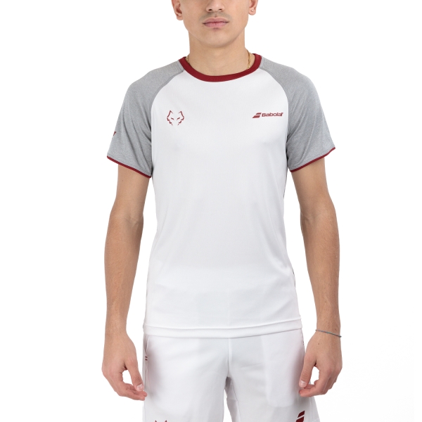 Men's Tennis Shirts Babolat Juan Lebron Crew TShirt  White 6MS240111000