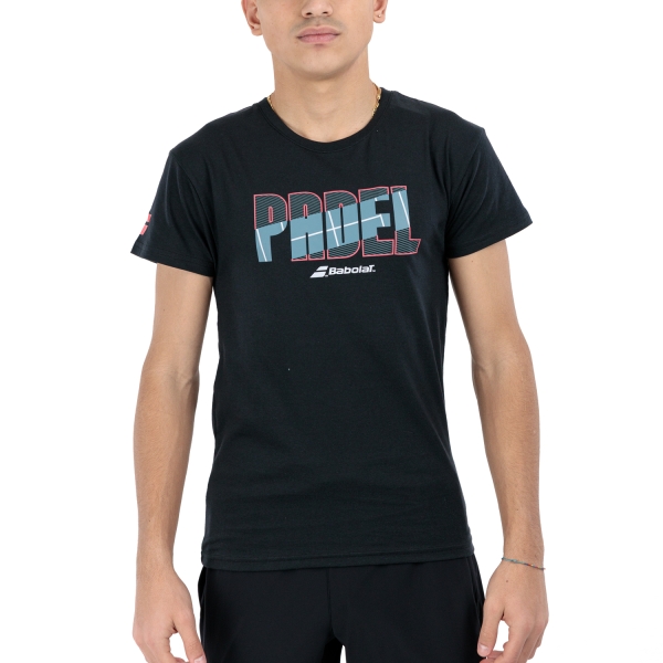 Maglietta Tennis Uomo Babolat Babolat Court Logo TShirt  Black  Black 6MS244412000