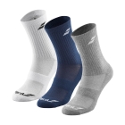 Babolat Logo x 3 Calze Bambini - White/Estate Blue/Grey