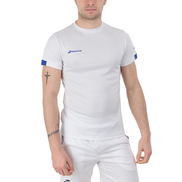 Men's Tennis Shirts Babolat Play Crew Logo TShirt  White 3MP20111000
