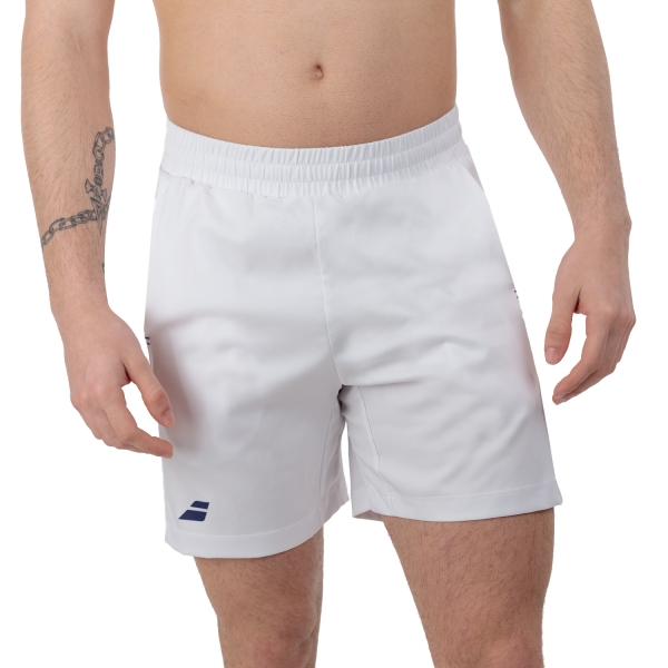 Pantalones Cortos Tenis Hombre Babolat Play Logo 6in Shorts  White 3MP20611000