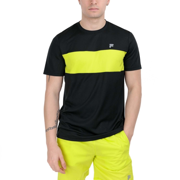 Camisetas de Tenis Hombre Fila Bosse Camiseta  Black/Evening Primrose XFM2413109920
