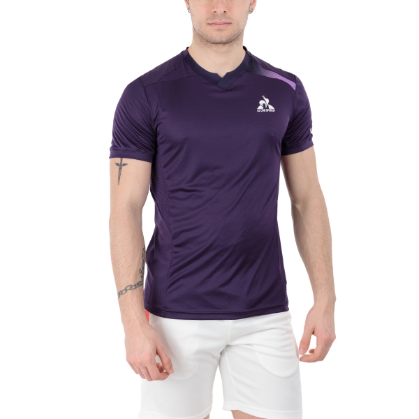 Men's Tennis Shirts Le Coq Sportif Pro TShirt  Purple Velvet 2410516