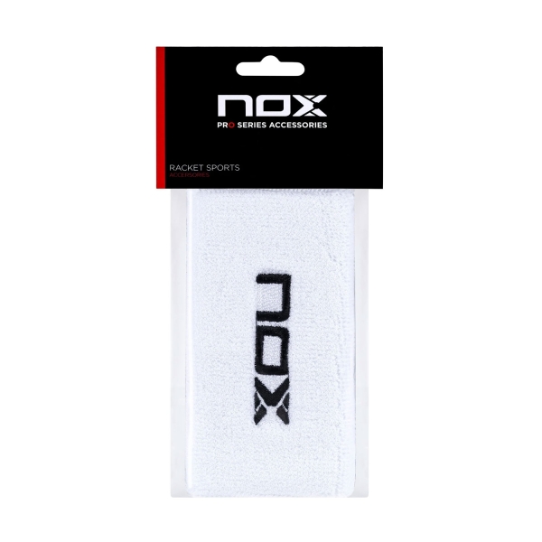 Muñequeras Tenis NOX Pro Logo Munequeras Largas  White/Black MULBLNEG2UD