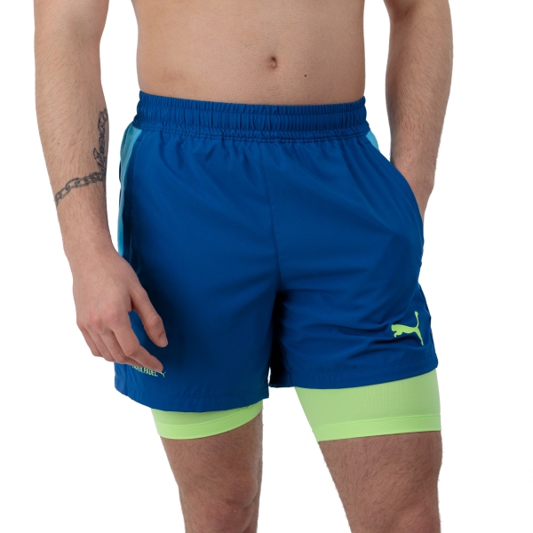 Pantalones Cortos Tenis Hombre Puma Individual TeamGOAL 2 in 1 5in Shorts  Cobalt Glaze/Luminous Blue 93917922