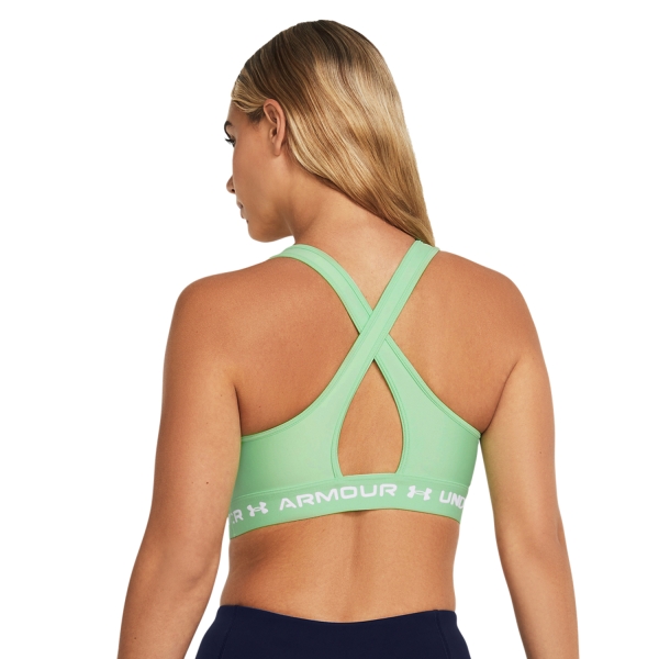 Under Armour Crossback Mid Sports Bra - Matrix Green/White