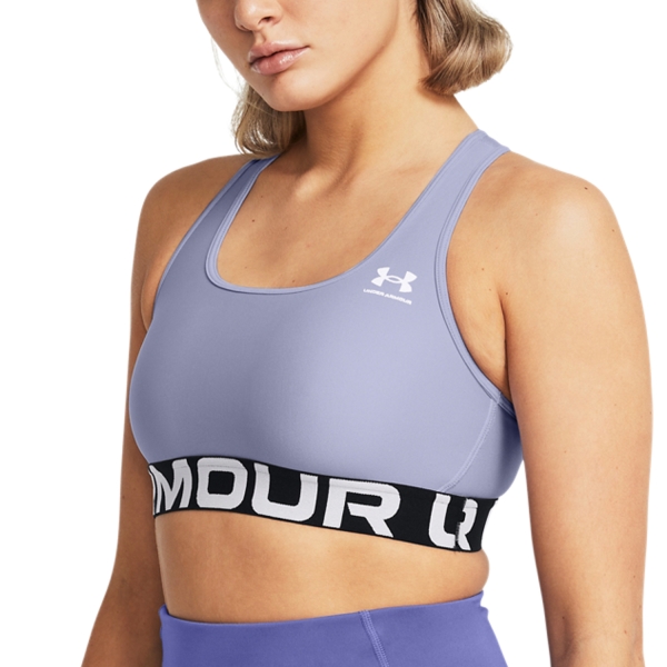 Bra e Intimo Donna Under Armour HeatGear Authentics Mid Reggiseno Sportivo  Celeste/White 13835440539