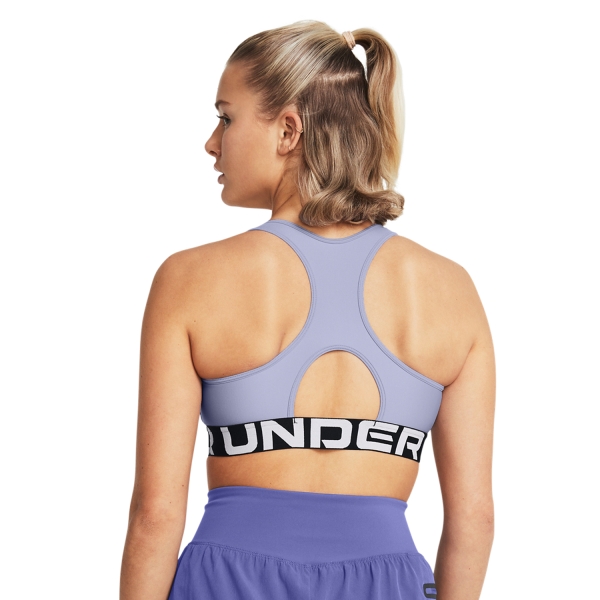 Under Armour HeatGear Authentics Mid Sports Bra - Celeste/White