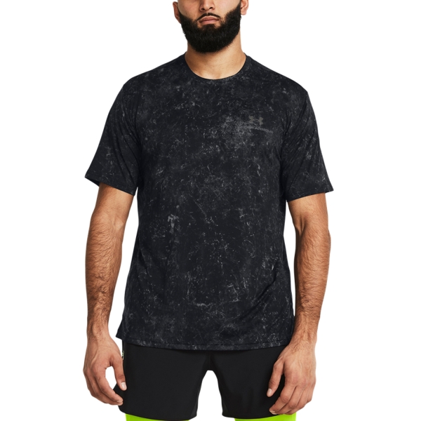 Men's Tennis Shirts Under Armour Rush Energy Print TShirt  Black 13839740001
