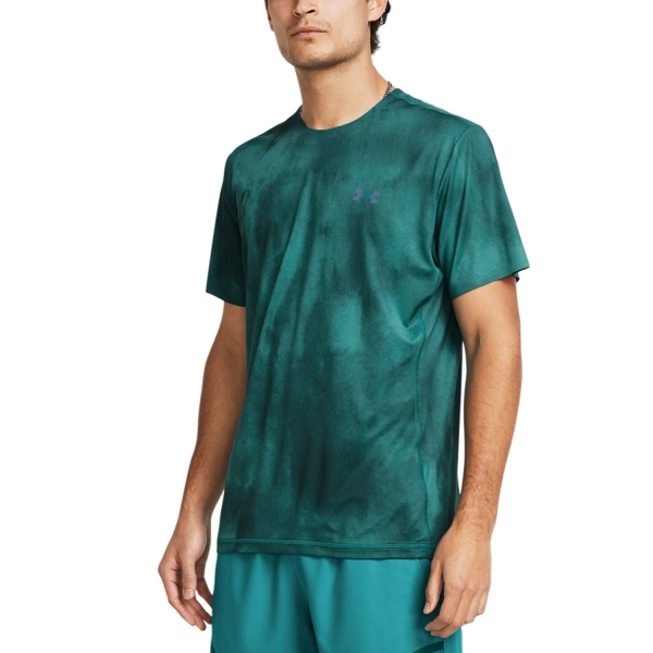 Camisetas de Tenis Hombre Under Armour Rush Vent Printed Camiseta  Hydro Teal/Black 13836690449