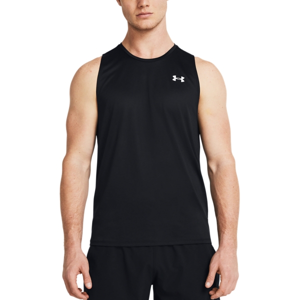 Maglietta Tennis Uomo Under Armour Tech Canotta  Black/White 13827950001