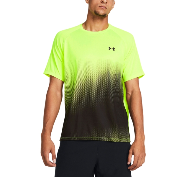 Maglietta Tennis Uomo Under Armour Tech Fade Maglietta  High Vis Yellow/Black 13770530731