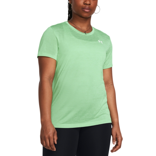 Women`s Tennis T-Shirts and Polos Under Armour Tech Logo TShirt  Matrix Green/White 13842300350