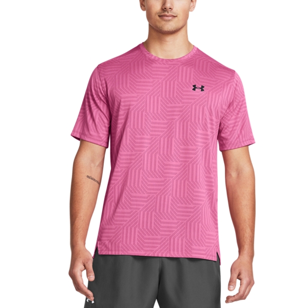 Men's Tennis Shirts Under Armour Tech Vent Geotessa TShirt  Astro Pink/Black 13821820686