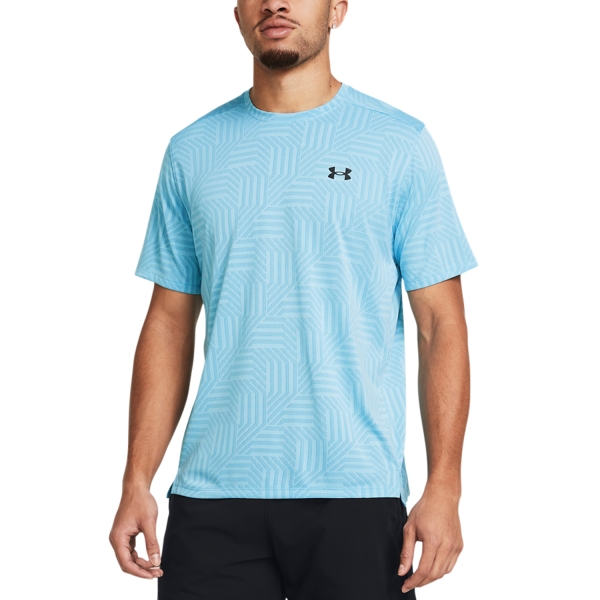 Men's Tennis Shirts Under Armour Tech Vent Geotessa TShirt  Capri/Black 13821820419