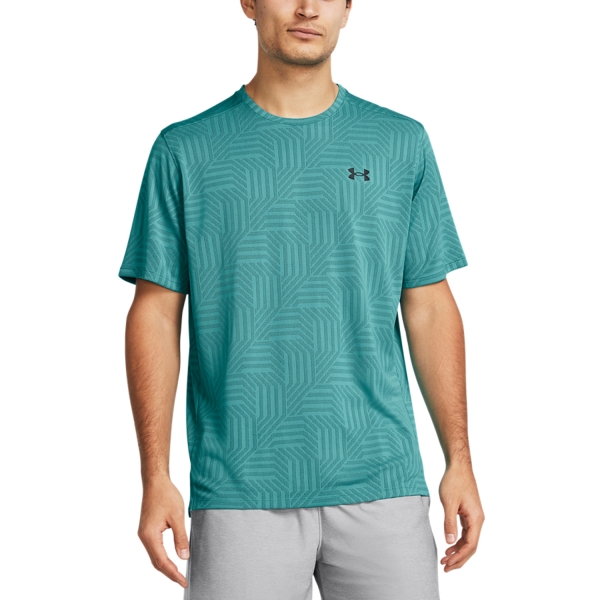 Men's Tennis Shirts Under Armour Tech Vent Geotessa TShirt  Hydro Teal/Black 13821820449