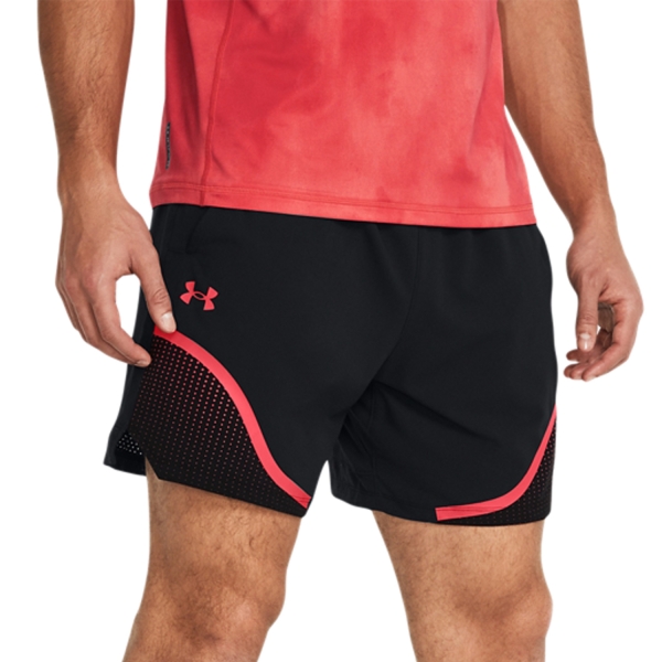 Men's Tennis Shorts Under Armour Vanish Woven Graphic 6in Shorts  Black/Red Solstice 13833530001