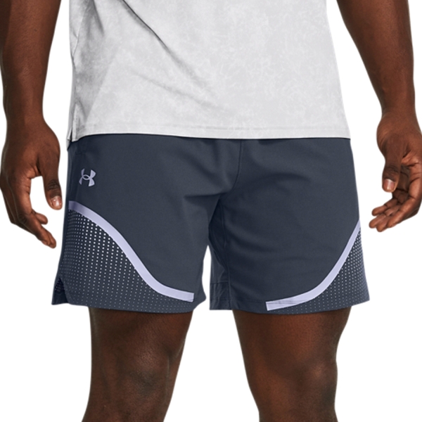 Men's Tennis Shorts Under Armour Vanish Woven Graphic 6in Shorts  Downpour Gray/Celeste 13833530044
