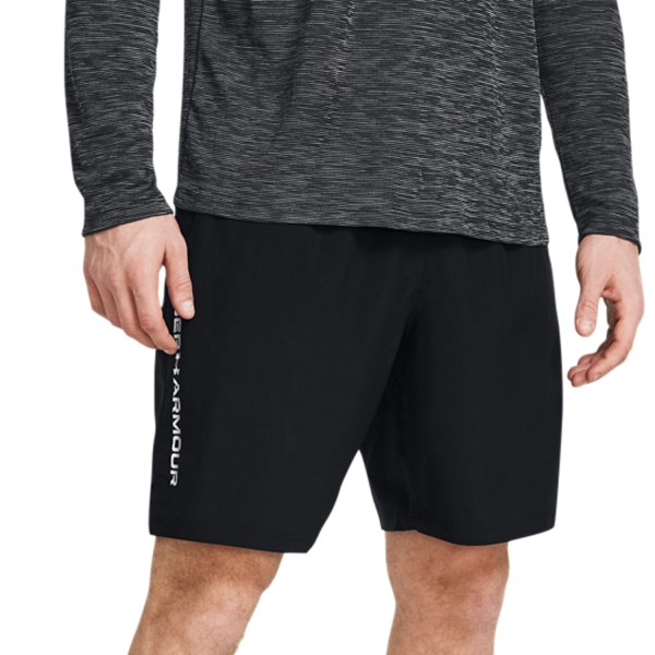 Pantalones Cortos Tenis Hombre Under Armour Woven Split 9in Shorts  Black/White 13833560001