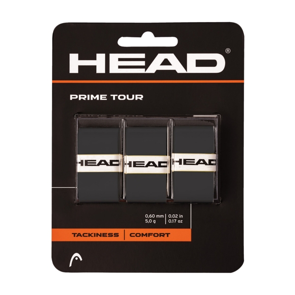 Sobregrip Head Prime Tour Overgrip x 3  Black 285621 BK