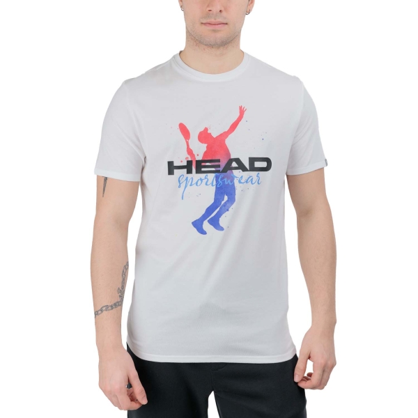 Camisetas de Tenis Hombre Head Racquet Camiseta  White/Red 811394WHRD